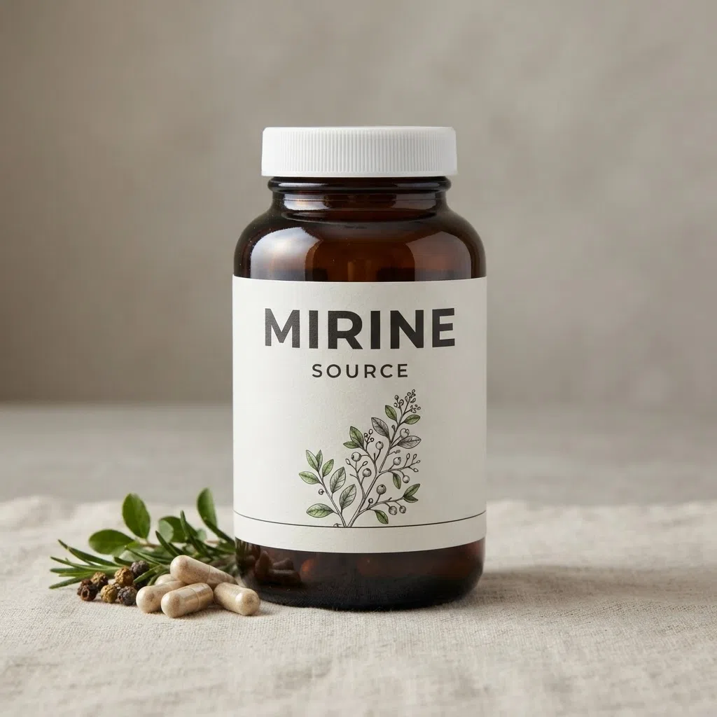 Mirine Source supplement bottle with label